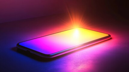 Poster - Vibrant Smartphone Scene with Bright Light Effects