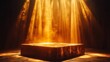 © Joachim - Atmospheric image of a rectangular altar, enveloped in ethereal golden light, creates a mysterious and majestic ambiance, inspiring awe and reverence.