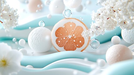 Wall Mural - Digital citrus freshness