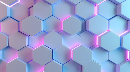 Leinwandbilder - Minimal abstract background hexagon pattern, generative ai