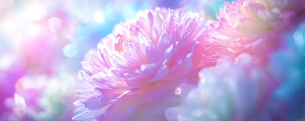 Poster - Delicate pastel flowers in soft focus create a dreamy, ethereal atmosphere.