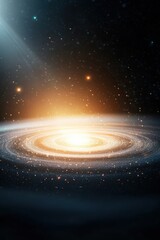Wall Mural - Cosmic Spiral Galaxy with Bright Center and Stars