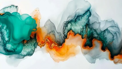 Poster - Exploring fluid art with vibrant colors and mesmerizing textures in a creative journey of expression and imagination. Generative AI