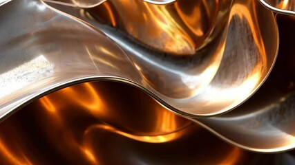 Poster - Captivating curves of polished metal reveal stunning textures and gleaming reflections, inviting exploration of their dynamic beauty. Generative AI
