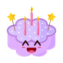 Poster - birthday cake kawaii cartoon