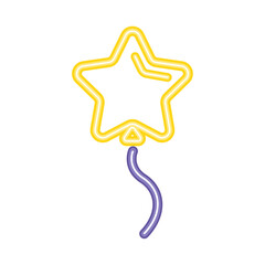 Sticker - balloon helium neon star