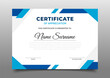 © ikkiae01 - modern blue geometric business certificate template design collection