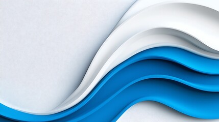 Poster - Abstract Blue and White Wave Background Design