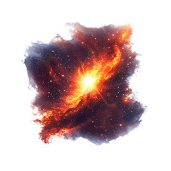 Wall Mural - Celestial Explosion Fiery Nebula in Deep Space