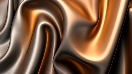 Poster - Captivating details of shimmering metallic fabric flowing gracefully under soft light. Generative AI