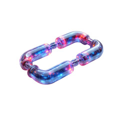 Poster - Futuristic Data Link Interconnected Transparent Pipes with Glowing Digital Code