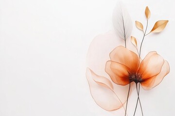 Poster - A minimalist depiction of a single flower blooming, with clean lines and subtle pastel tones symbolizing growth and gratitude