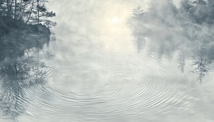 Poster - Calm Serene Water Surface with Subtle Ripples and Soft Natural Light Reflection Minimalistic Style
