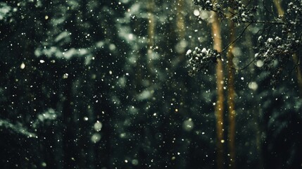 Wall Mural - a snowy forest with trees covered in snow