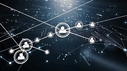 Poster - Connecting ideas through digital networks in a captivating virtual landscape of light and movement. Generative AI