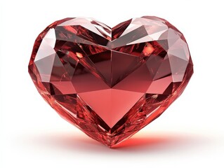 Wall Mural - stunning heart-shaped gemstone in brilliant red crystal design