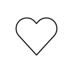 Poster - Heart icon love symbol. Vector flat black linear illustration for web and app..eps