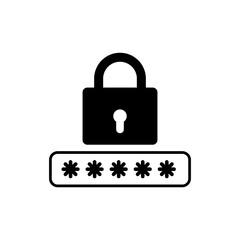 Poster - Lock, password, security icon. vector simple flat black trendy style illustration for web and app..eps