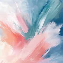 Poster - Vibrant Brushstrokes and Fluid Color Harmony in Contemporary Digital Artwork