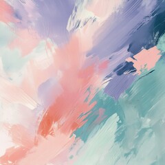 Poster - Vibrant Colorful Abstract Painting with Expressive Brush Strokes and Fluid Brush Movements
