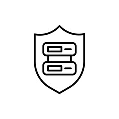 Poster - Database security outline icons, minimalist vector illustration ,simple transparent graphic element .Isolated on white background