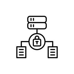 Poster - Database security outline icons, minimalist vector illustration ,simple transparent graphic element .Isolated on white background