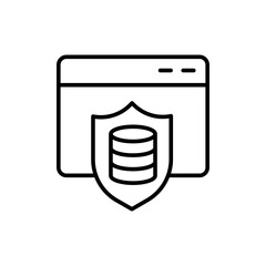 Poster - Database security outline icons, minimalist vector illustration ,simple transparent graphic element .Isolated on white background