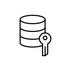 Poster - Database security outline icons, minimalist vector illustration ,simple transparent graphic element .Isolated on white background