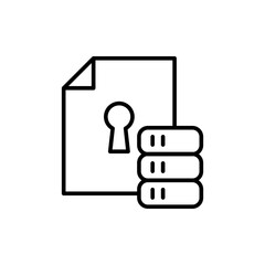 Poster - Database security outline icons, minimalist vector illustration ,simple transparent graphic element .Isolated on white background