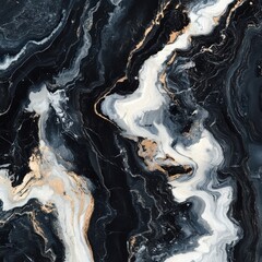 Poster - Mesmerizing Marble Swirls in Monochrome Elegance