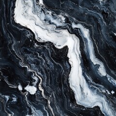 Poster - Dramatic Swirling Marble Effect Abstract Texture with Moody Monochrome Tones for Premium Designs
