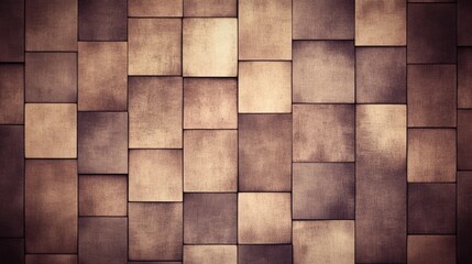 Poster - Abstract Brown Square Tile Wall Texture Background