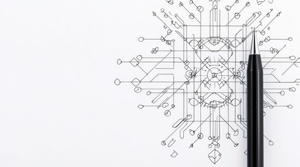Poster - Abstract Circuit Design with Pen on White Paper