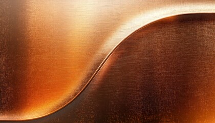 Poster - brushed copper texture close-up plate with warm sunlight and metallic sheen