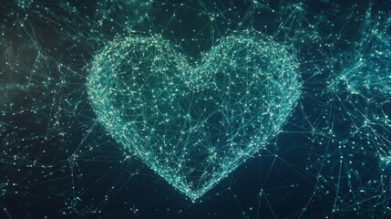Poster - Abstract Digital Heart Network Connection Visualization