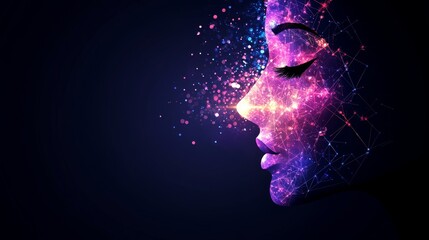 Poster - Abstract Digital Portrait of a Woman's Face