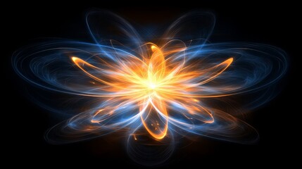 Poster - Abstract Energy Flow  Vibrant Atomic Fusion Illustration