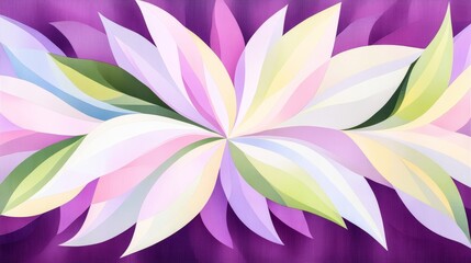 Poster - Abstract Floral Design Pastel Swirls Purple Background