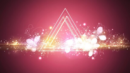 Poster - Abstract Floral Geometric Design with Lights