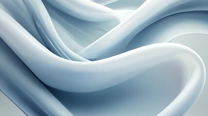 Poster - Elegant flow of soft curves and textures captured in subtle shades of blue and white. Generative AI