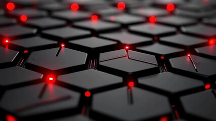 Poster - Exploring the mesmerizing patterns of glowing hexagons in a futuristic landscape of light and technology. Generative AI