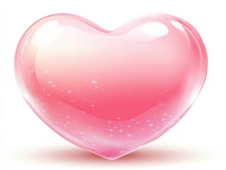 Wall Mural - shiny pink heart shape with glossy surface and sparkling effects