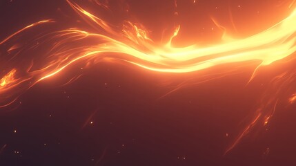 Wall Mural - abstract glowing energy stream, fiery orange hues
