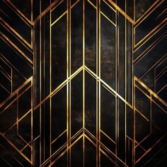 Poster - Elegant Geometric Abstract Art Texture with Intersecting Metallic Copper and Gold Lines