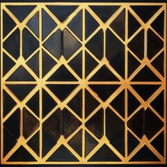 Poster - Elegant Geometric Triangle Pattern in Gold and Black