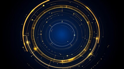 Poster - Abstract Golden Circular Technology Design