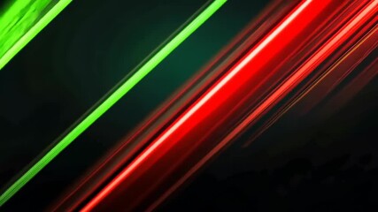 Poster - Vibrant streaks of red and green light dance across a dark backdrop in a mesmerizing display of color and motion. Generative AI