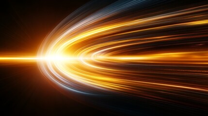 Wall Mural - abstract golden light trails, swirling energy burst