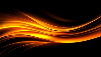 Poster - Abstract Golden Waves Dark Background Design