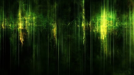 Poster - Abstract Green Digital Data Stream Visual